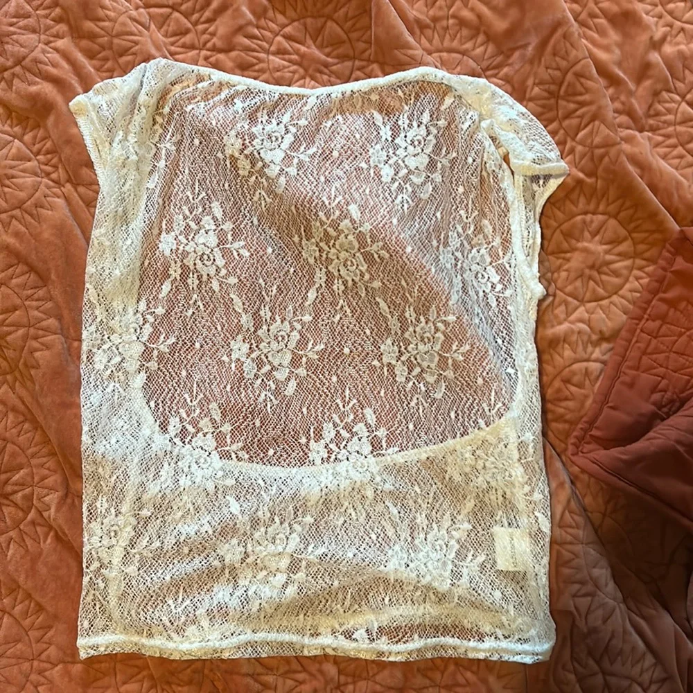 open back see through lace top - Picture 2 of 2